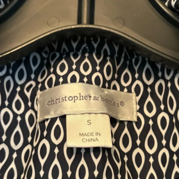 Christopher & Banks Size Small Zippered Vest with pockets, Navy and White. - Picture 3 of 5